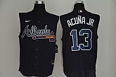 Braves 13 Ronald Acuna Jr. Navy Nike Cool Base Sleeveless Jersey